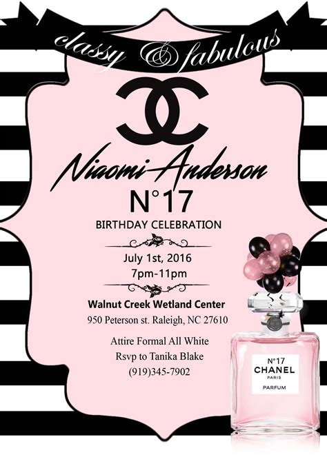 chanel invitation|chanel themed invitation ideas.